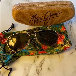 Maui Jim’s Gold Aviator Sunglasses